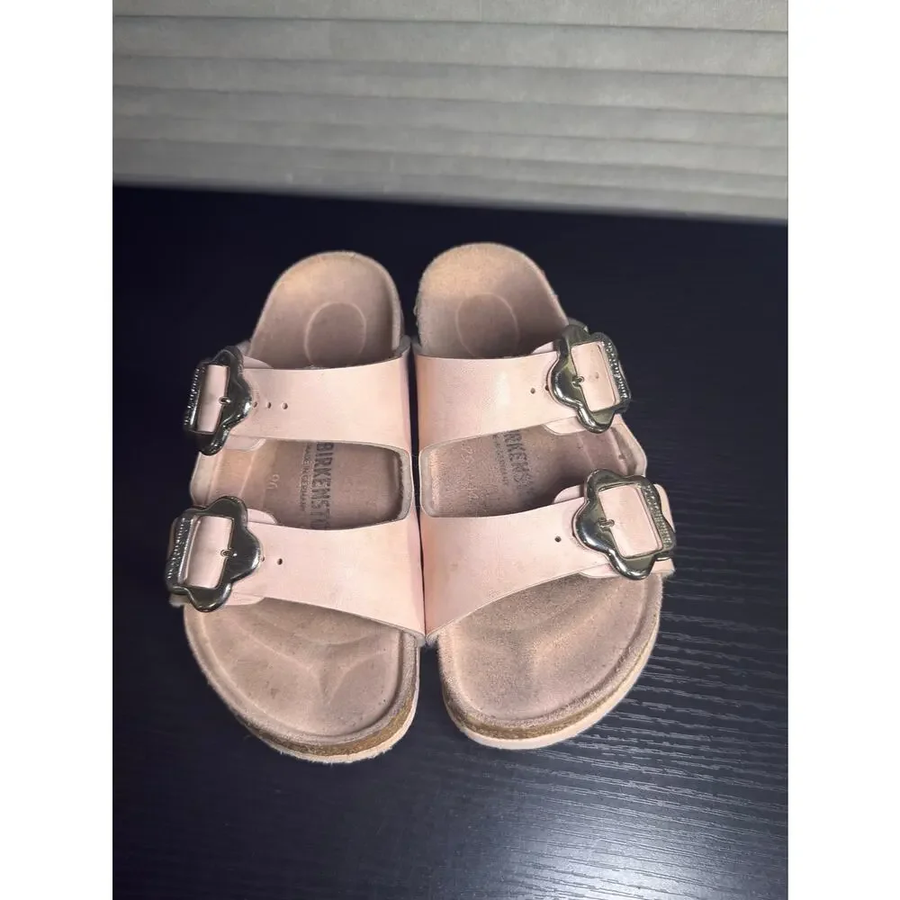 Birkenstock Kids Arizona Flower Buckle Light Rose Pink Sandals EU 30 US 12